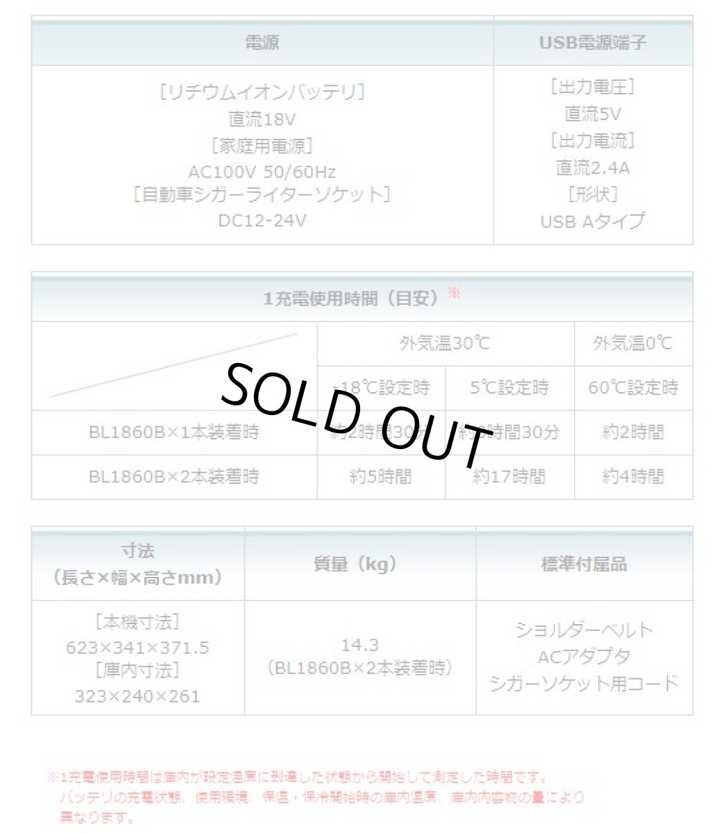 画像6: マキタ 18V充電式保冷温庫 CW180DZ (6)
