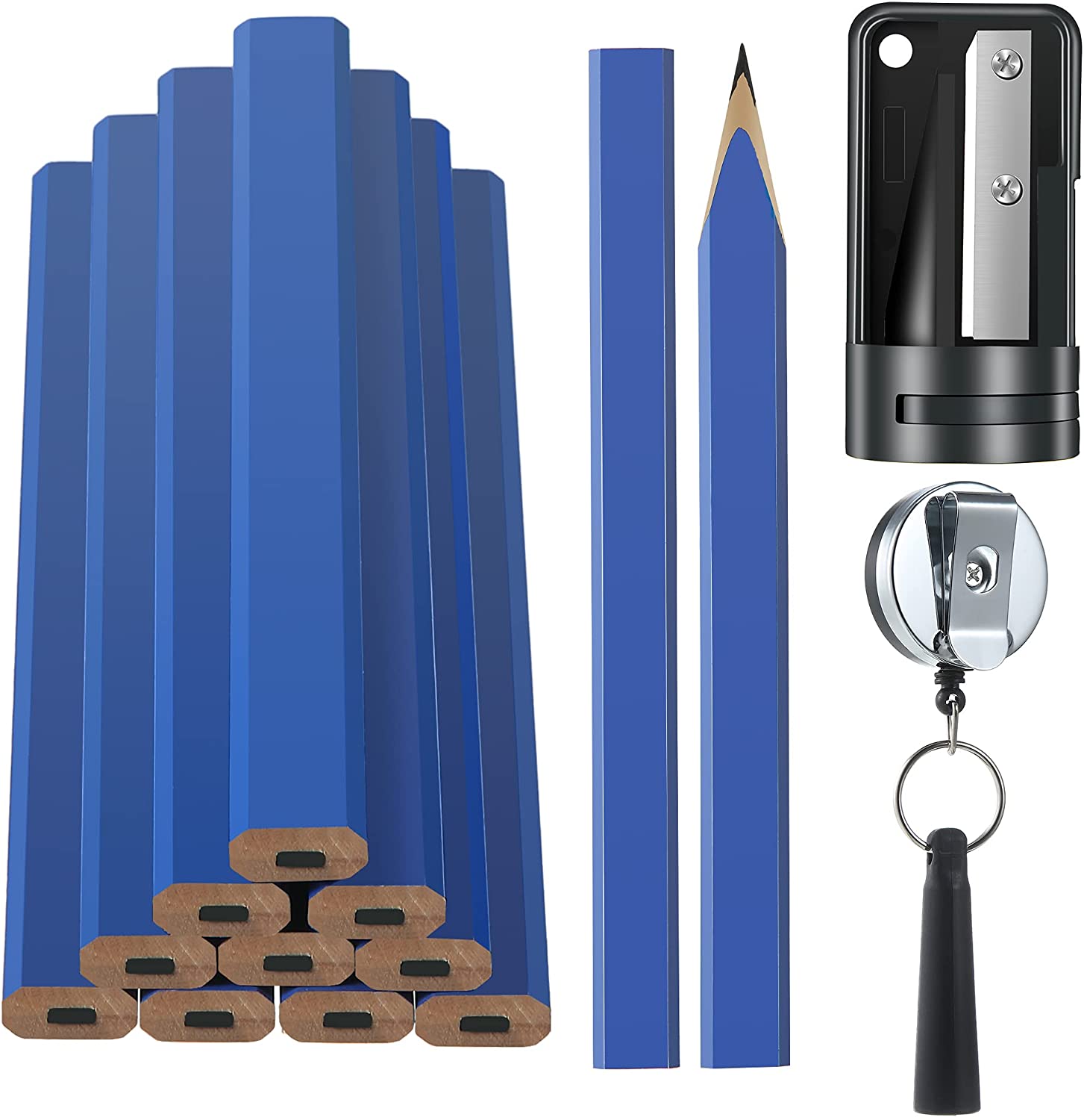 画像1: Carpenter Pencil Set カーペンター鉛筆12本・鉛筆削り・シリコンペンホルダーセット (1)